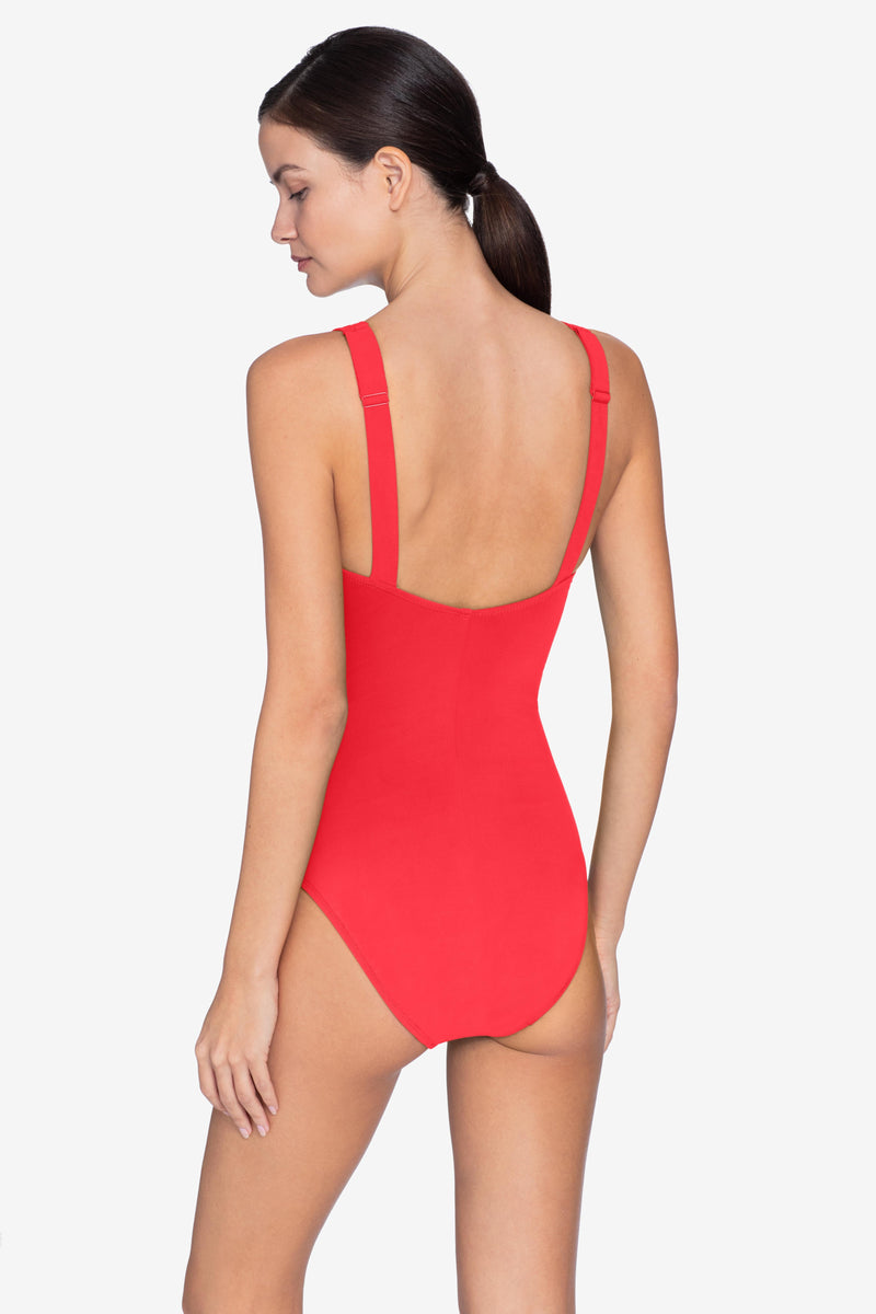 ROBIN PICCONE FIERY RED AVA KNOT ONE PIECE