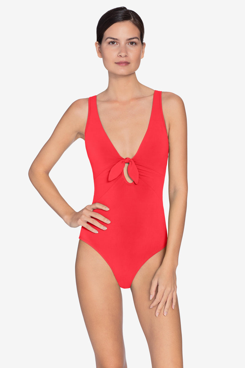 ROBIN PICCONE FIERY RED AVA KNOT ONE PIECE