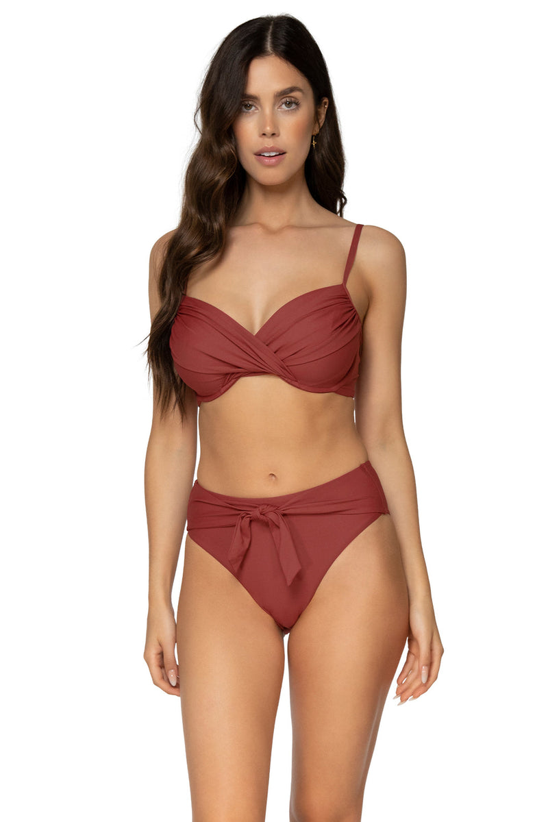 Sunsets Tuscan Red Tessa Tie High Rise Bottom