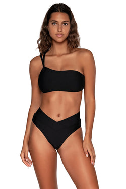 Swim Systems Black Reese One Shoulder Top