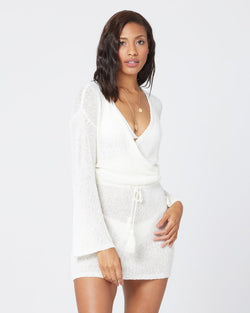 L*SPACE Cream Topanga Sweater Knit Cover-Up