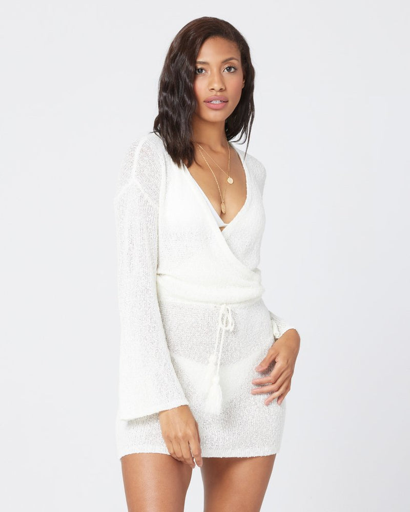 L*SPACE Cream Topanga Sweater Knit Cover-Up